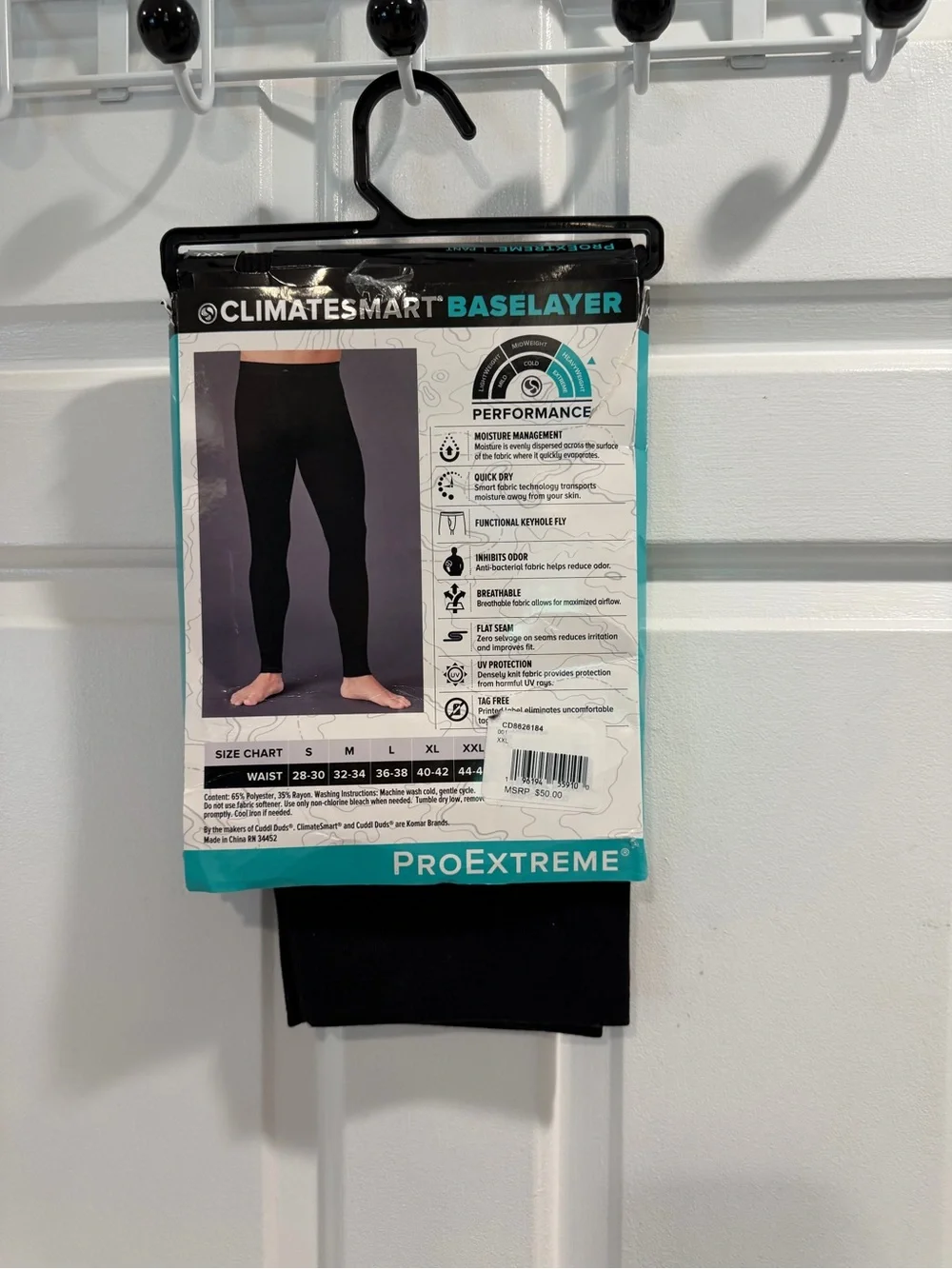 NWT CLIMATESMART by Cuddl Duds Performance Baselayer Heavy H3 - Black Sz XXL $50